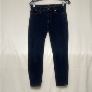7 For All Mankind Blue Cropped Ankle Jeans